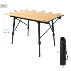 AKTIVE - Table Pliante Glampling Hauteur Réglable. Table De Camping, 90 X 57 Cm -Kit Camp Aventure Magasin aktive table pliante glampling hauteur reglable table de camping 90 x 57 cm 3