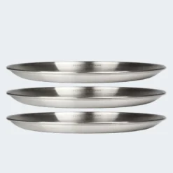 Assiette Plate De Camping | Diamètre Env. 23 Cm | Acier Inox | 3 Assiettes -Kit Camp Aventure Magasin assiette plate de camping diametre env 23 cm acier inox 3 assiettes 6