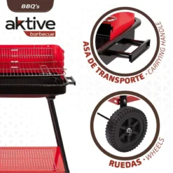 Barbecue Portable Au Charbon De Bois Pour 4 Niveaux Aktive -Kit Camp Aventure Magasin barbecue portable au charbon de bois pour 4 niveaux aktive 2