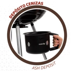 Barbecue Portable Rond Au Charbon De Bois Avec Couvercle Aktive -Kit Camp Aventure Magasin barbecue portable rond au charbon de bois avec couvercle aktive 4