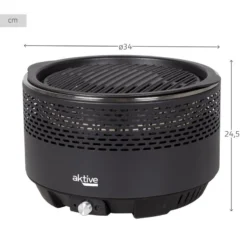 Barbecue Rond Noir Sans Fumée 2 En 1 Ø34 Cm Aktive -Kit Camp Aventure Magasin barbecue rond noir sans fumee 2 en 1 o34 cm aktive 3