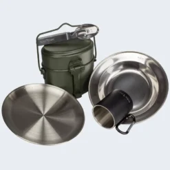 Batterie De Cuisine De Camping, Assiette Plate & Creuse, Couverts Et Tasse Set -Kit Camp Aventure Magasin batterie de cuisine de camping assiette plate and creuse couverts et tasse set 2