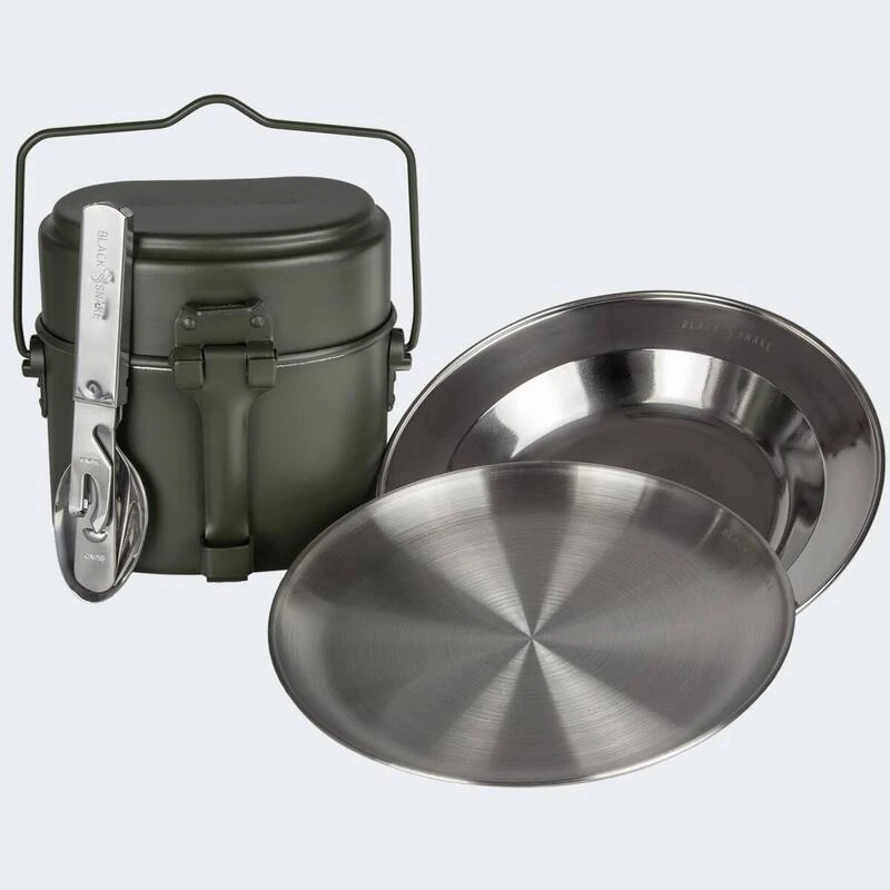 Batterie De Cuisine De Camping, Assiette Plate & Creuse Et Couverts Set 2 Batterie De Cuisine De Camping, Assiette Plate & Creuse Et Couverts Set – Image 2