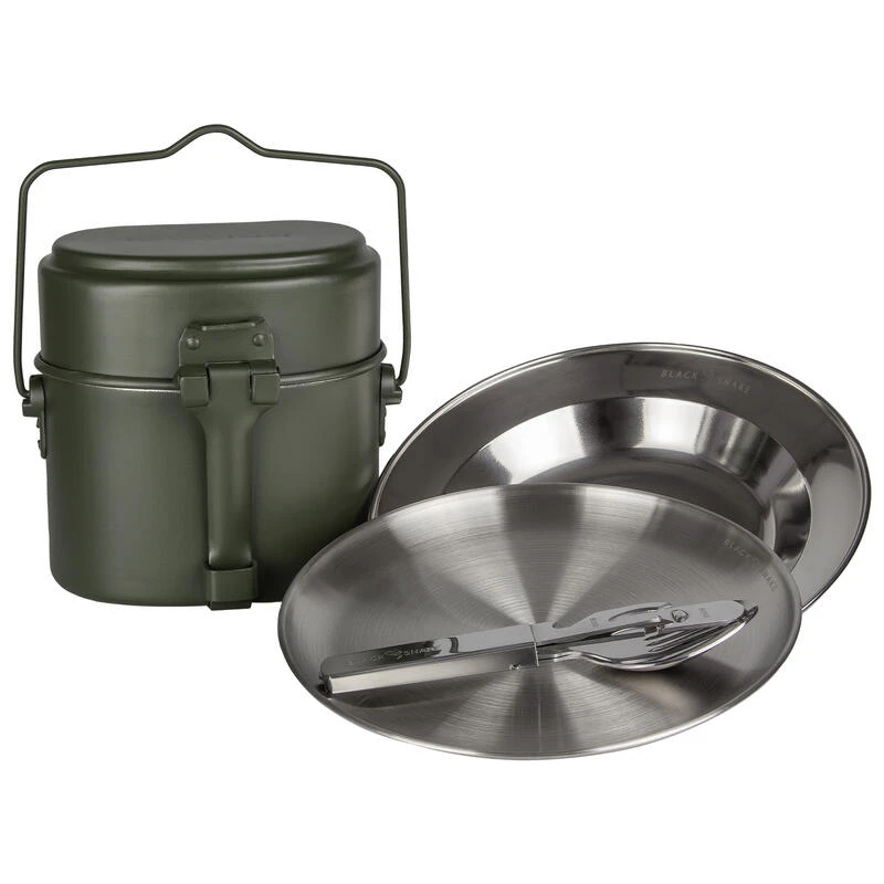 Batterie De Cuisine De Camping, Assiette Plate & Creuse Et Couverts Set 1 Batterie De Cuisine De Camping, Assiette Plate & Creuse Et Couverts Set