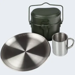 Batterie De Cuisine De Camping, Assiette Plate Et Tasse Isotherme Set -Kit Camp Aventure Magasin batterie de cuisine de camping assiette plate et tasse isotherme set 2