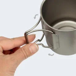 Batterie De Cuisine De Camping Set | Casseroles + Fourchette/Cuillère | Titane -Kit Camp Aventure Magasin batterie de cuisine de camping set casseroles fourchettecuillere titane 5