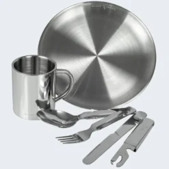 Camping Assiette Plate, Couverts Et Tasse Isotherme Set | Acier Inoxydable -Kit Camp Aventure Magasin camping assiette plate couverts et tasse isotherme set acier inoxydable 2