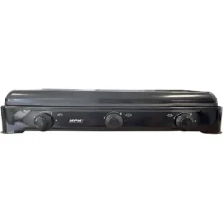 MPM Cuisinière à Gaz Portable Pour Le Camping Avec 3 Feux Couvercle Smile -Kit Camp Aventure Magasin cuisiniere a gaz portable pour le camping avec 3 feux couvercle smile 2