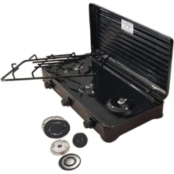 MPM Cuisinière à Gaz Portable Pour Le Camping Avec 3 Feux Couvercle Smile -Kit Camp Aventure Magasin cuisiniere a gaz portable pour le camping avec 3 feux couvercle smile 6