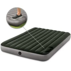 Matelas Gonflable - Intex Downy -2 Personnes - 152x203x25 Cm (BxLxH) -Kit Camp Aventure Magasin matelas gonflable intex downy 2 personnes 152x203x25 cm bxlxh 4