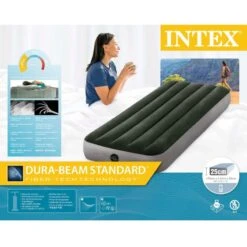 Matelas Gonflable - Intex Prestige Downy -1 Personne - 76x191x25 Cm (BxLxH) -Kit Camp Aventure Magasin matelas gonflable intex prestige downy 1 personne 76x191x25 cm bxlxh 4
