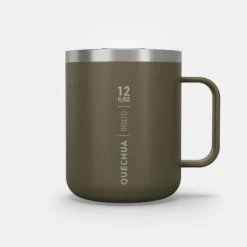 Quechua Mug MH500 Isotherme (double Paroi Inox) Camp Du Randonneur 0,38L Kaki -Kit Camp Aventure Magasin mug mh500 isotherme double paroi inox camp du randonneur 038l kaki 8