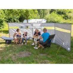 Paravent De Camping Bora - Brise-Vue - 4,5 X 1,4 M - Résistant Au Vent - Gris -Kit Camp Aventure Magasin paravent de camping bora brise vue 45 x 14 m resistant au vent gris 2