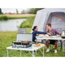 Campingaz Réchaud De Camping à Gaz 2 Feux Camp & Grill - Plancha, Grill Et Wok -Kit Camp Aventure Magasin rechaud de camping a gaz 2 feux camp and grill plancha grill et wok 8