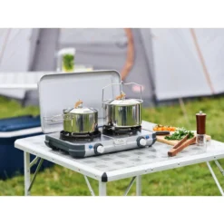 Campingaz Réchaud De Camping à Gaz 2 Feux Camp & Grill - Plancha, Grill Et Wok -Kit Camp Aventure Magasin rechaud de camping a gaz 2 feux camp and grill plancha grill et wok 9