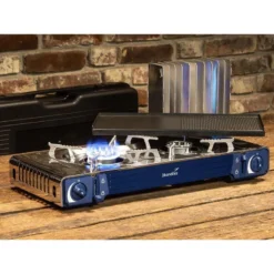 Set Réchaud à Gaz 2 Feux - Skandika Brann - Camping - Allumage Piezo - Mallette -Kit Camp Aventure Magasin set rechaud a gaz 2 feux skandika brann camping allumage piezo mallette 5