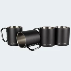 Tasse Thermique De Camping 300 Ml | Mousqueton | Acier Inoxydable | 4 Gobelets -Kit Camp Aventure Magasin tasse thermique de camping 300 ml mousqueton acier inoxydable 4 gobelets 2