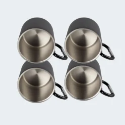 Tasse Thermique De Camping 300 Ml | Mousqueton | Acier Inoxydable | 4 Gobelets -Kit Camp Aventure Magasin tasse thermique de camping 300 ml mousqueton acier inoxydable 4 gobelets 3