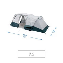 Quechua Tente à Arceaux De Camping - Arpenaz 6.3 F&B - 6 Personnes - 3 Chambres -Kit Camp Aventure Magasin tente a arceaux de camping arpenaz 63 f and b 6 personnes 3 chambres 2