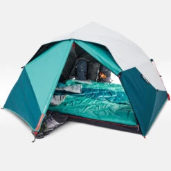 Quechua Tente De Camping - 2 Seconds EASY - 3 Places - Fresh & Black -Kit Camp Aventure Magasin tente de camping 2 seconds easy 3 places fresh and black 3