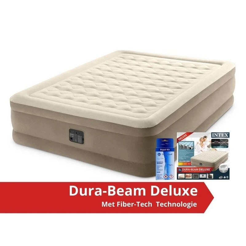 Intex Ultra Plush Queen Airbed - Lit Gonflable - 203x152x46cm - Compris Accessoires 1 Intex Ultra Plush Queen Airbed - Lit Gonflable - 203x152x46cm - Compris Accessoires